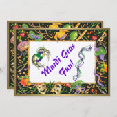 マルディグラスおもしろい招待状 (正面/裏面)