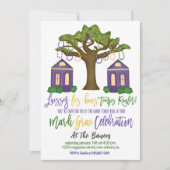 マルディグラスお祝い招待状 招待状 (正面)