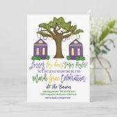 マルディグラスお祝い招待状 招待状 (スタンド正面)