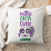 マルディグラスかわいこちゃんパーソナライズされた装飾用クッション クッション (ブランケット)