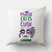 マルディグラスかわいこちゃんパーソナライズされた装飾用クッション クッション (正面)