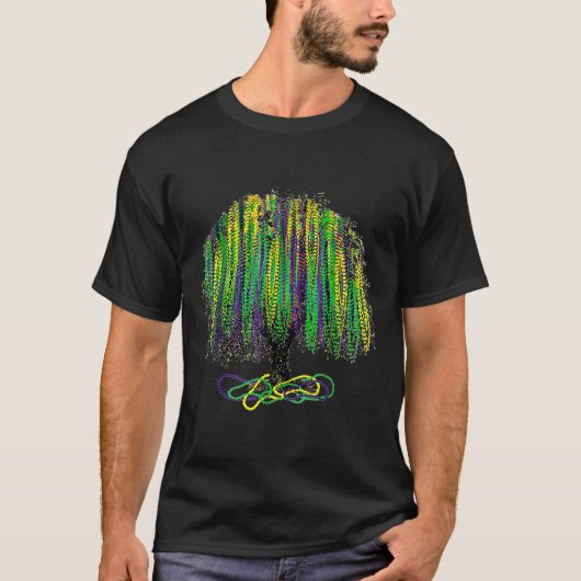 マルディグラスの木のビーズ ニューオーリンズ Tシャツ (正面)
