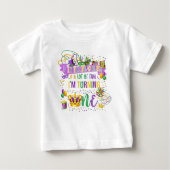 マルディグラスの誕生日(キングケーキ&おもしろい)シャツ ベビーTシャツ (正面)