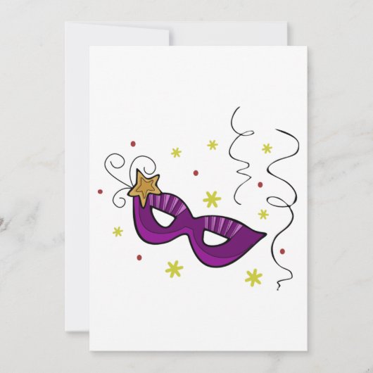 マルディグラスアイマスクカーニバル招待状 招待状 (正面)