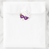 マルディグラスアイマスクステッカー ラウンドシール (バッグ)