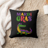 マルディグラスアリゲーターマルディグラスパーティー クッション (ブランケット)