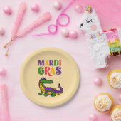 マルディグラスアリゲーターマルディグラスパーティー ペーパープレート (パーティー)