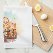 マルディグラスアーチガルベストン、水インスパイア色 キッチンタオル (四つ折り)