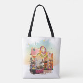 マルディグラスアーチガルベストン、水インスパイア色 トートバッグ (裏面)