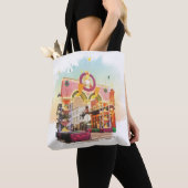 マルディグラスアーチガルベストン、水インスパイア色 トートバッグ (クローズアップ)