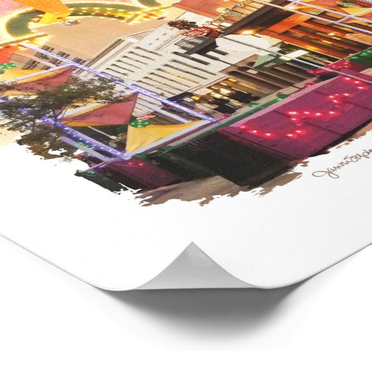 マルディグラスアーチガルベストン、水インスパイア色 ポスター (角)