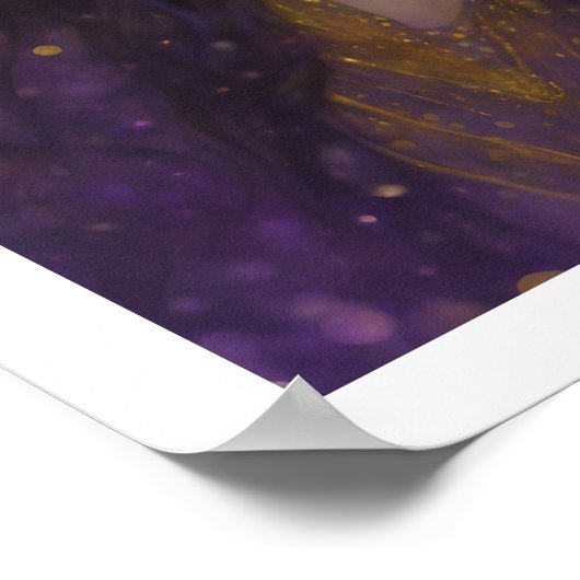 マルディグラスアートヌエボウーマンヘッドピースロングヘア ポスター (角)