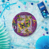 マルディグラスアート ペーパープレート (パーティー)