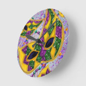 マルディグラスアート ラウンド壁時計 (傾斜)