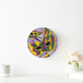 マルディグラスアート ラウンド壁時計 (ホーム)