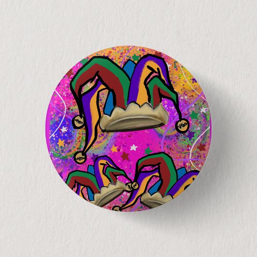 マルディグラスアート 缶バッジ (正面)