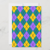 マルディグラスイエローパープルクラウンアーガイルキンセアニェラ 招待状 (裏面)