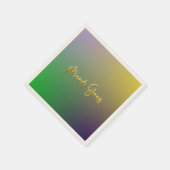 マルディグラスイエロー、紫、緑 スタンダードカクテルナプキン (角)