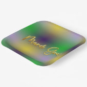 マルディグラスイエロー、紫、緑 ペーパープレート (傾斜あり)