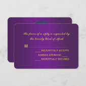 マルディグラスウェディングRSVPカード 出欠カード (正面/裏面)