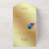 マルディグラスウォーターカラーフローラキンセアニラ オールインワン招待状 (外側)