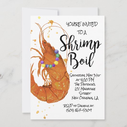 マルディグラスエビボイル招待状 招待状 (正面)