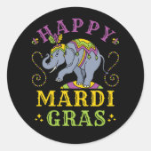 マルディグラスエレファントカーニバル ラウンドシール (正面)