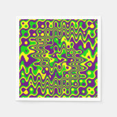 [マルディグラスオペアート]パープルグリーンイエロー紙 スタンダードカクテルナプキン (正面)