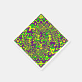 [マルディグラスオペアート]パープルグリーンイエロー紙 スタンダードカクテルナプキン (角)