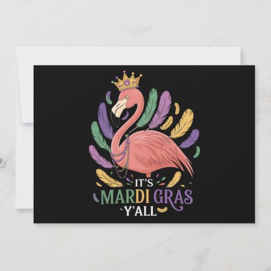 マルディグラスオールフラミンゴの衣装 招待状 (正面)