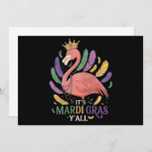 マルディグラスオールフラミンゴの衣装 招待状 (正面/裏面)