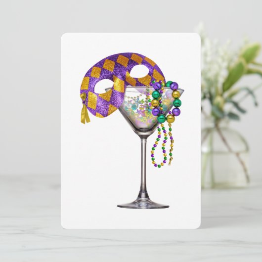 マルディグラスカクテルパーティの招待状 招待状 (スタンド正面)