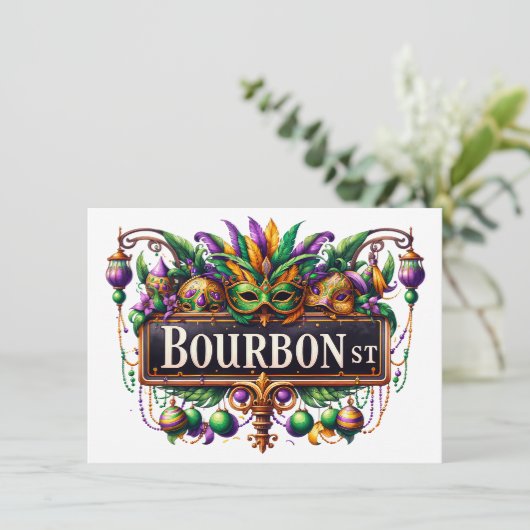 マルディグラスカクテルパーティの招待状 招待状 (スタンド正面)