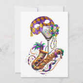 マルディグラスカクテルパーティの招待状 招待状 (正面)