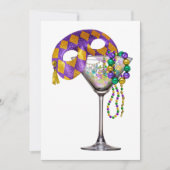 マルディグラスカクテルパーティの招待状 招待状 (正面)