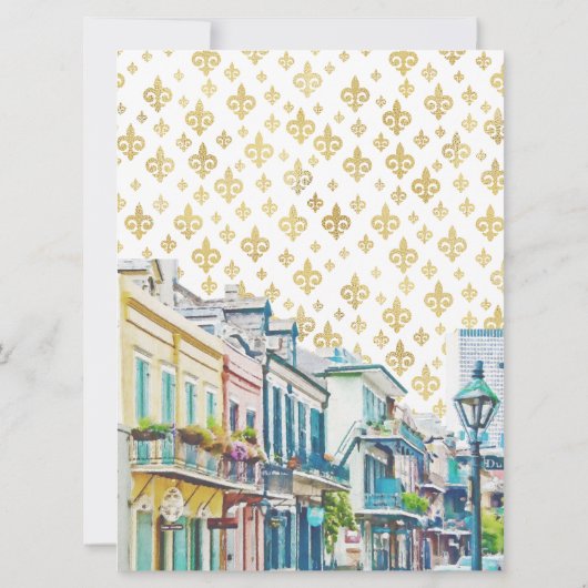 マルディグラスカップルのシャワー招待状 招待状 (裏面)