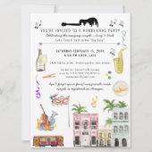 マルディグラスカップルのシャワー招待状 招待状 (正面)