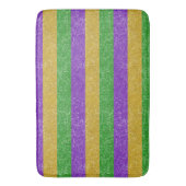 マルディグラスカラーズグリッターストライプきらきら光る バスマット (正面縦)