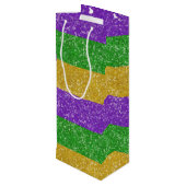 マルディグラスカラーズグリッターストライプきらきら光る ワインギフトバッグ (裏面アングル)