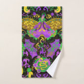 マルディグラスカラーズダマスクドラゴン蝶ヘビ バスタオルセット (ハンドタオル)