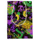 マルディグラスカラーダマスク・ドラゴン，バタフライ，ヘビ ミディアムペーパーバッグ (正面)