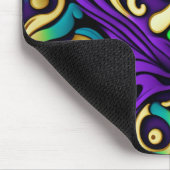 マルディグラスカラーフルーアディLISパターン マウスパッド (コーナー)