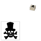 マルディグラスカルクロスボーンズのシルエットアートスタンプ ラバースタンプ (押印)