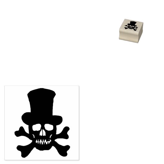 マルディグラスカルクロスボーンズのシルエットアートスタンプ ラバースタンプ (押印)