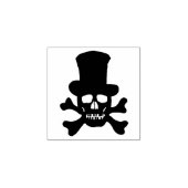 マルディグラスカルクロスボーンズのシルエットアートスタンプ ラバースタンプ (インプリント)