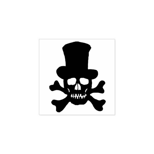 マルディグラスカルクロスボーンズのシルエットアートスタンプ ラバースタンプ (インプリント)