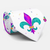 マルディグラスカルナーバルグリーン&パープルマスカレードおもしろい ネクタイ (ロール)