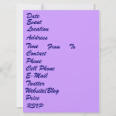 マルディグラスカーニバルイベントメモを見る 招待状 (裏面)