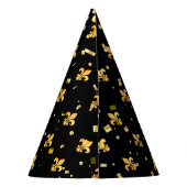 マルディグラスカーニバルハレキン金ゴールド（紋章の）フラ・ダ・リ パーティーハット (裏面)