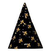 マルディグラスカーニバルハレキン金ゴールド（紋章の）フラ・ダ・リ パーティーハット (右)